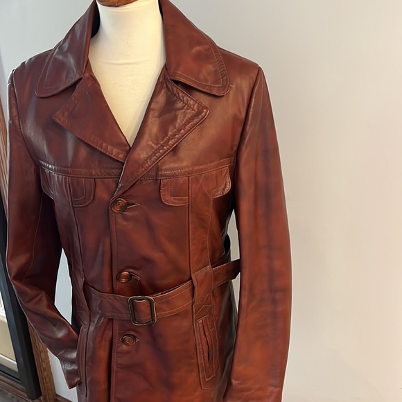 Victoria leather 60’s jacket belted vintage good condition with removable liner - Picture 3 of 15